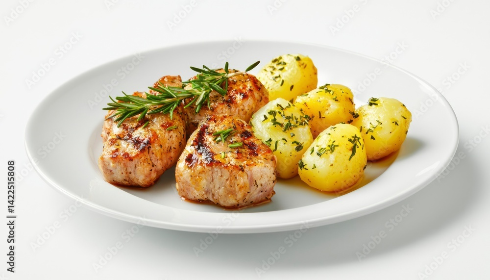 Grilled pork with roasted potatoes Grilled pork with roasted potatoes
