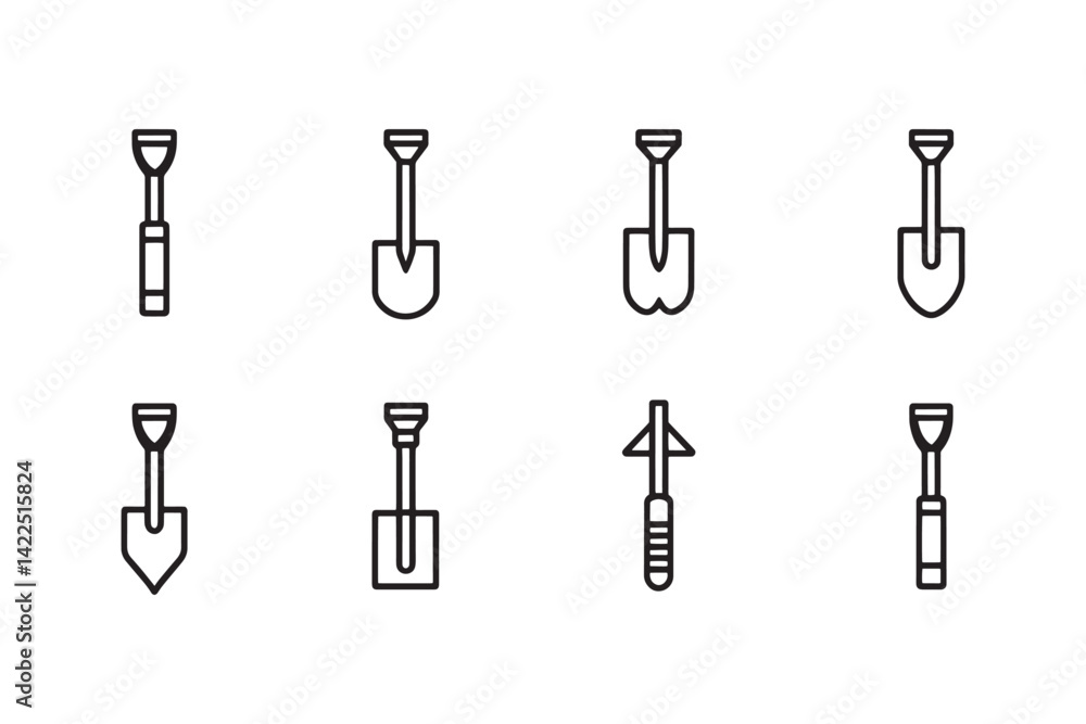 Minimalist art of shovel icon design Minimalist art of shovel icon design