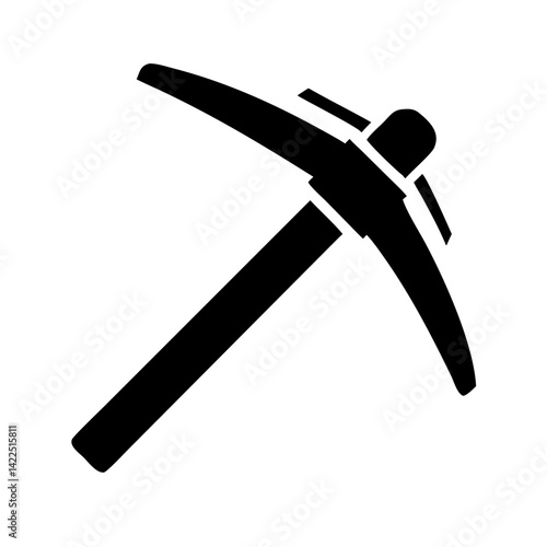 pickaxe glyph flat vector icon