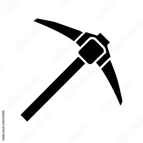 pickaxe glyph flat vector icon