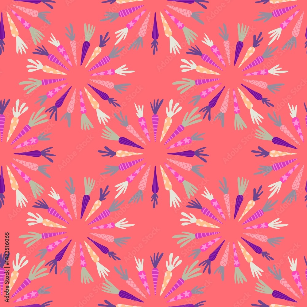 Summer vegetable seamless carrots pattern for wrapping paper and fabrics and kids clothes print and kitchen textiles Summer vegetable seamless carrots pattern for wrapping paper and fabrics and kids clothes print and kitchen textiles