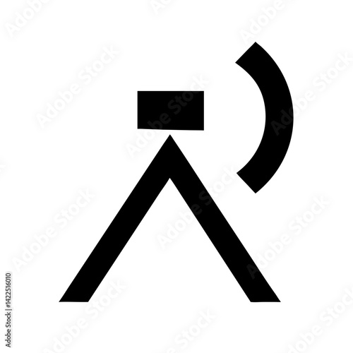radio alt glyph flat vector icon