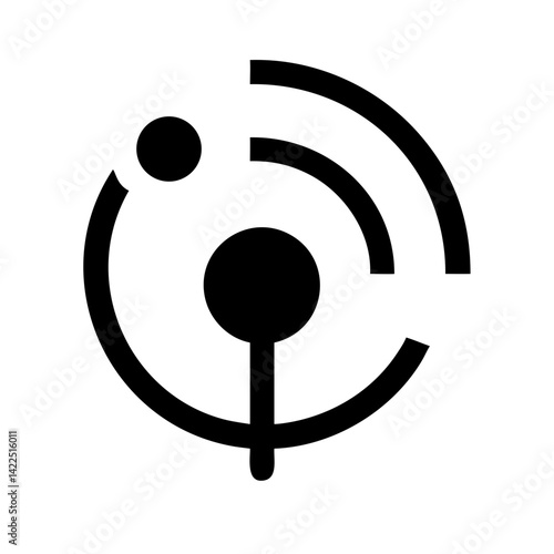 radar glyph flat vector icon