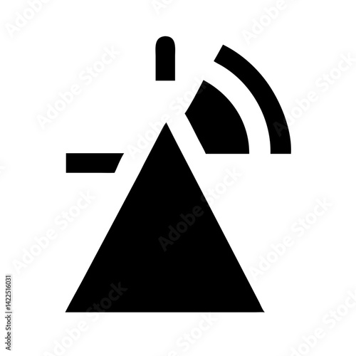 radio alt glyph flat vector icon