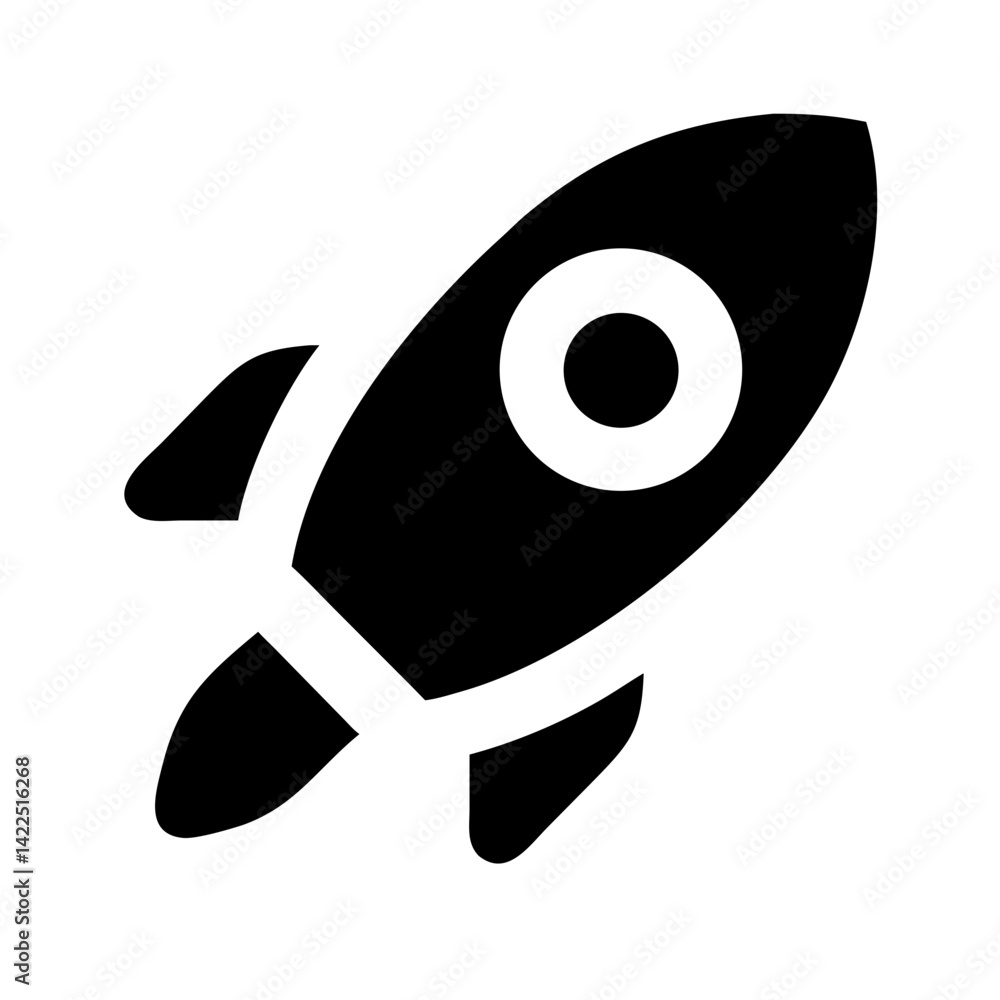 Obraz premium rocket glyph flat vector icon