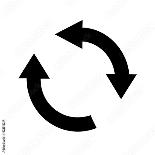 recycle glyph flat vector icon