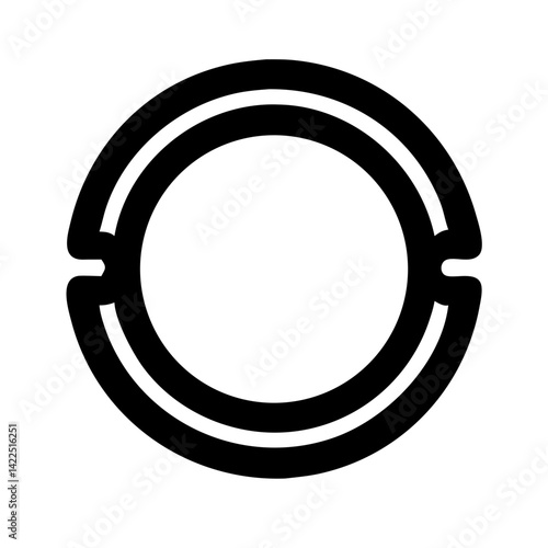 ring glyph flat vector icon