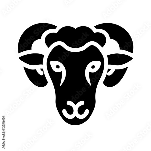 sheep glyph flat vector icon