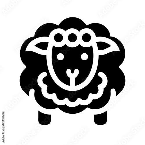 sheep glyph flat vector icon