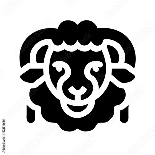 sheep glyph flat vector icon