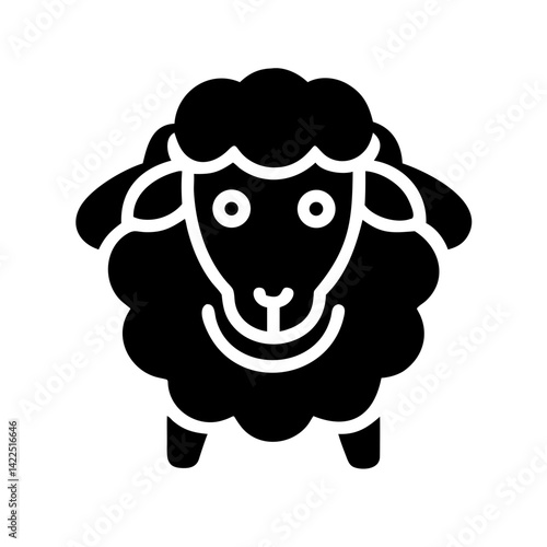 sheep glyph flat vector icon