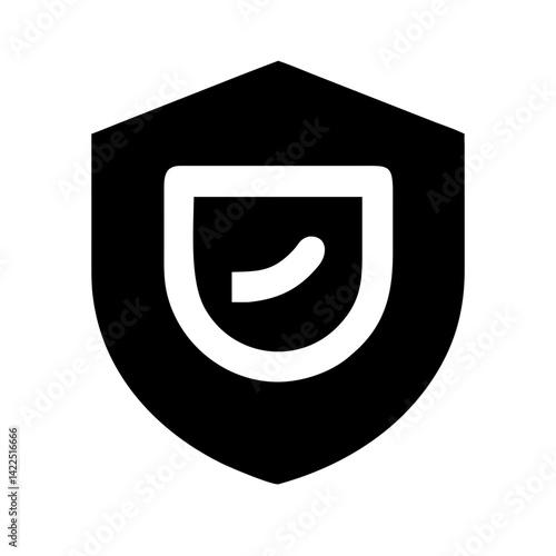 shield alt glyph flat vector icon