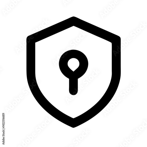 shield keyhole glyph flat vector icon