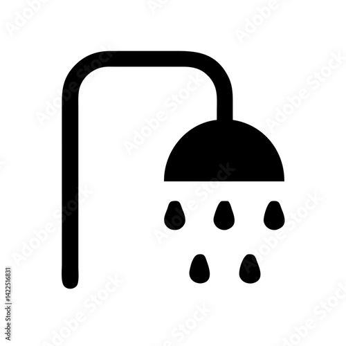 shower glyph flat vector icon