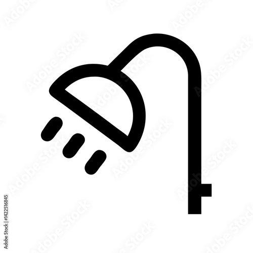 shower down glyph flat vector icon