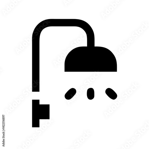shower glyph  flat vector icon