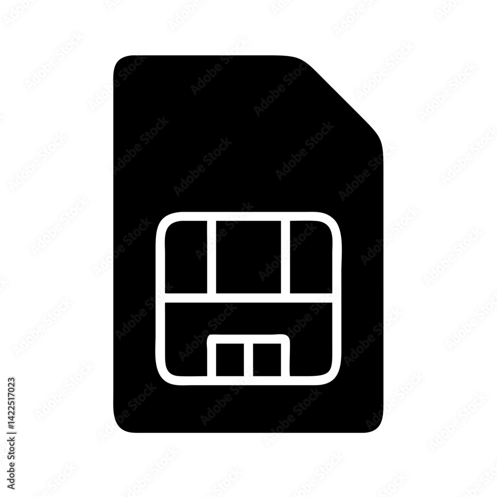 Obraz premium sim cards glyph flat vector icon