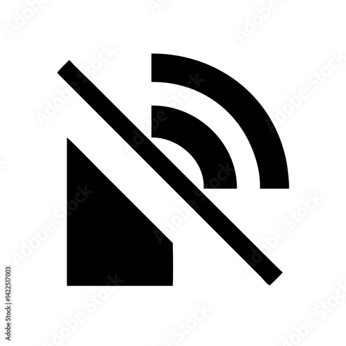 signal alt slash glyph flat vector icon