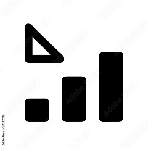 signal bars weak glyph flat vector icon
