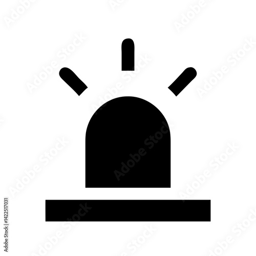 siren glyph flat vector icon