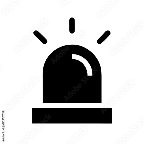 siren on glyph flat vector icon