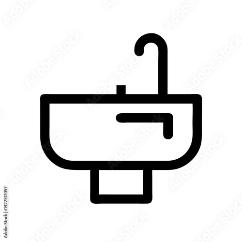 sink glyph flat vector icon