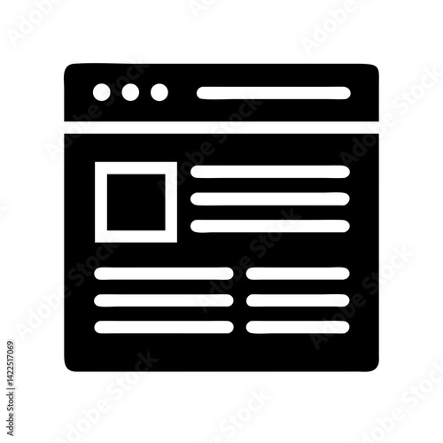 site browser glyph flat vector icon