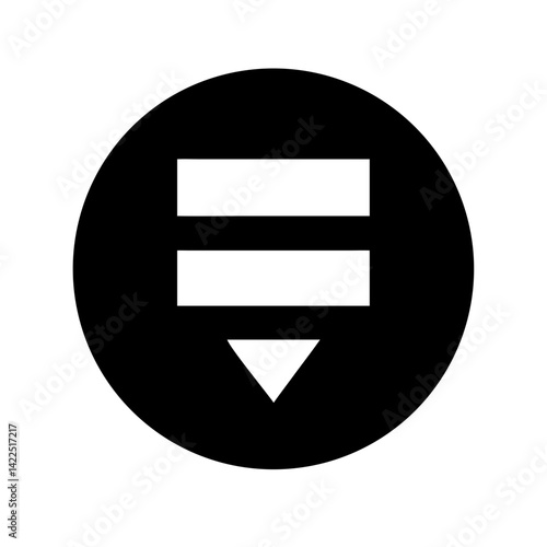 Free Download sort circle down glyph  flat vector icon - GFXLoad