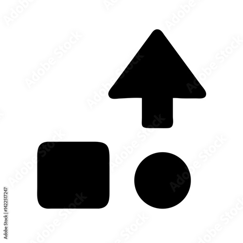 sort shapes up glyph flat vector icon