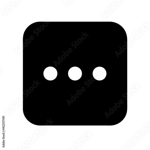 square ellipsis glyph flat vector icon