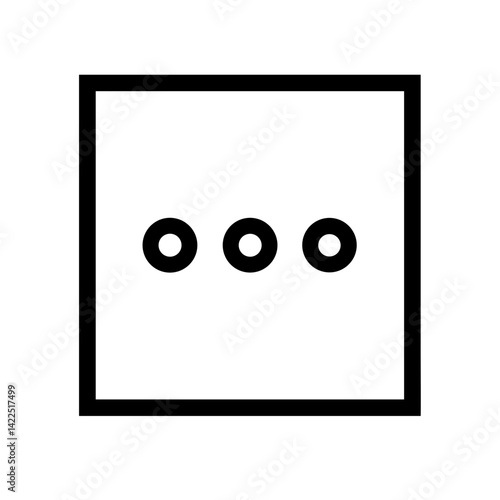 square ellipsis glyph flat vector icon