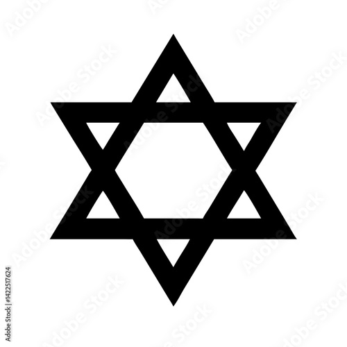 star of david glyph flat vector icon
