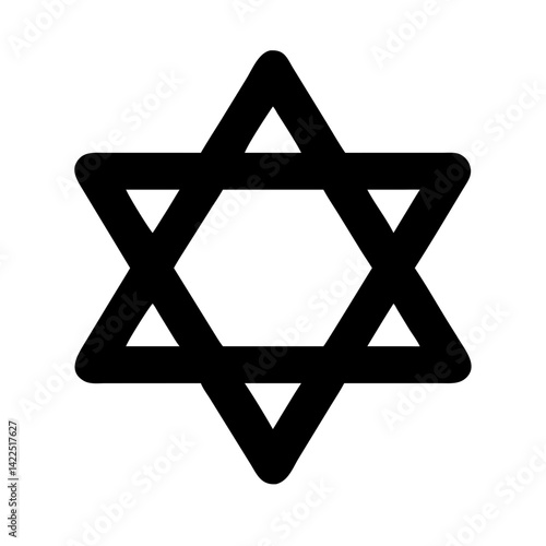 star of david glyph flat vector icon
