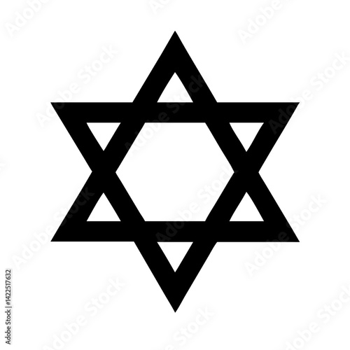 star of david glyph flat vector icon
