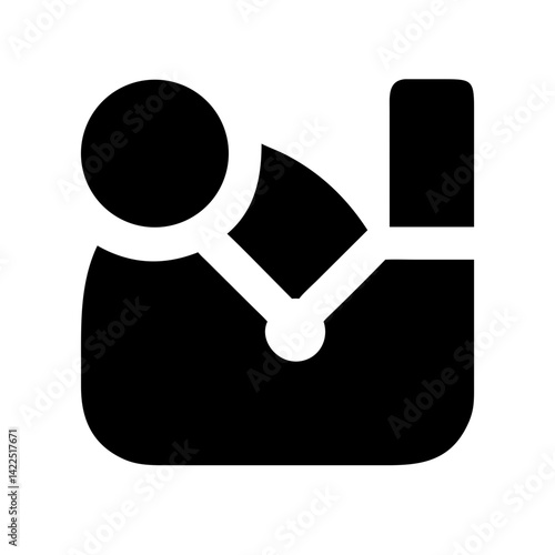 stats glyph flat vector icon