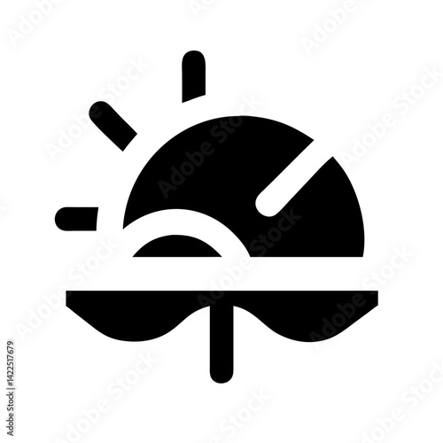 summer glyph  flat vector icon