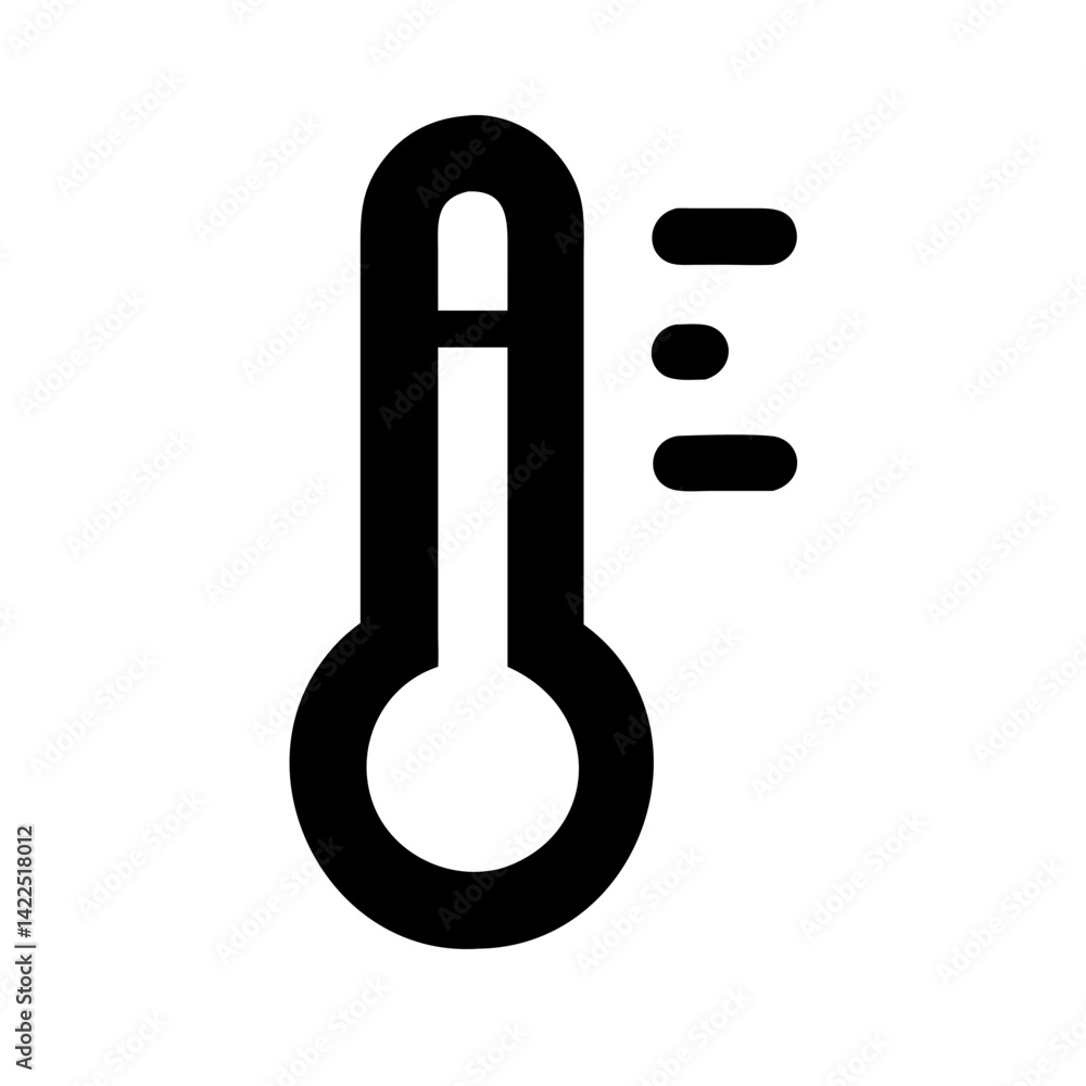 thermometer half glyph flat vector icon thermometer half glyph flat vector icon