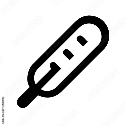 thermometer alt glyph flat vector icon