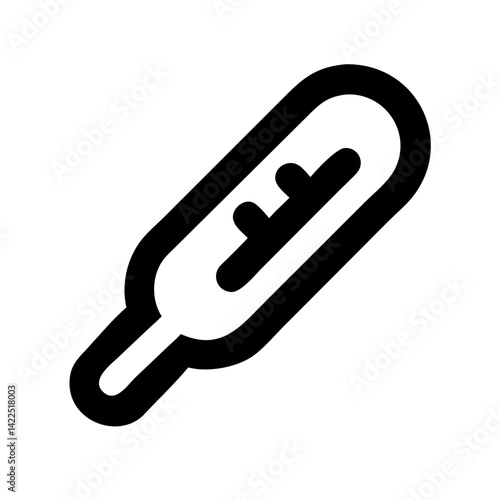 thermometer alt glyph flat vector icon