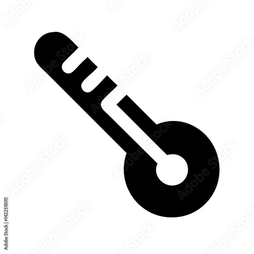 thermometer alt glyph flat vector icon