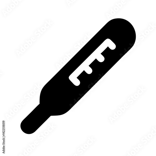 thermometer alt glyph flat vector icon