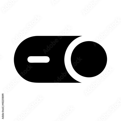 toggle off glyph flat vector icon