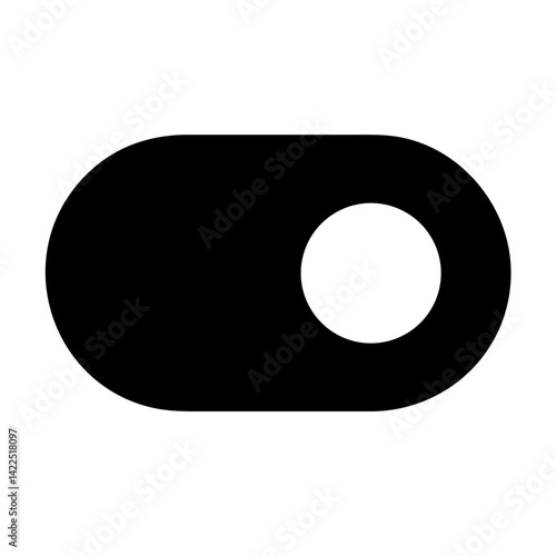 toggle on glyph  flat vector icon