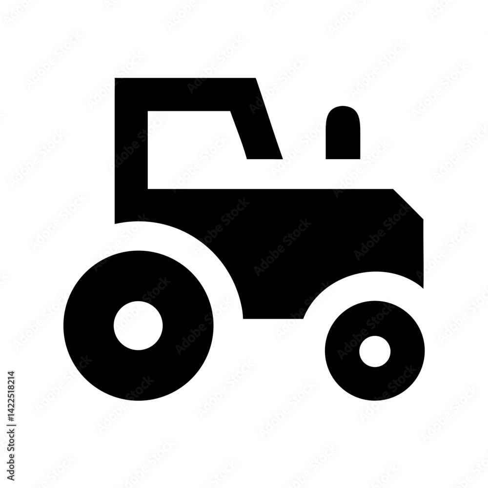 tractor glyph flat vector icon tractor glyph flat vector icon
