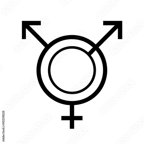 transgender glyph flat vector icon