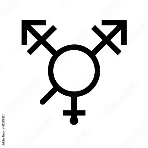 transgender glyph flat vector icon