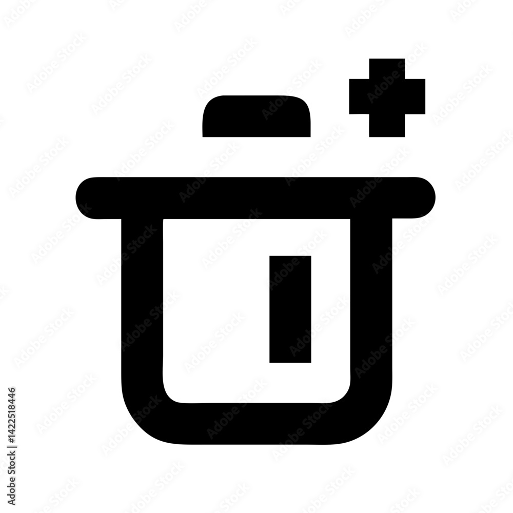 Fototapeta premium trash plus glyph flat vector icon