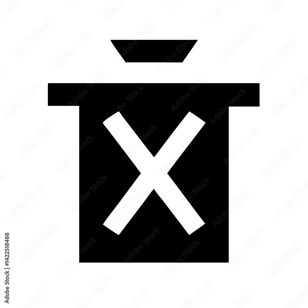 Obraz premium trash xmark glyph flat vector icon