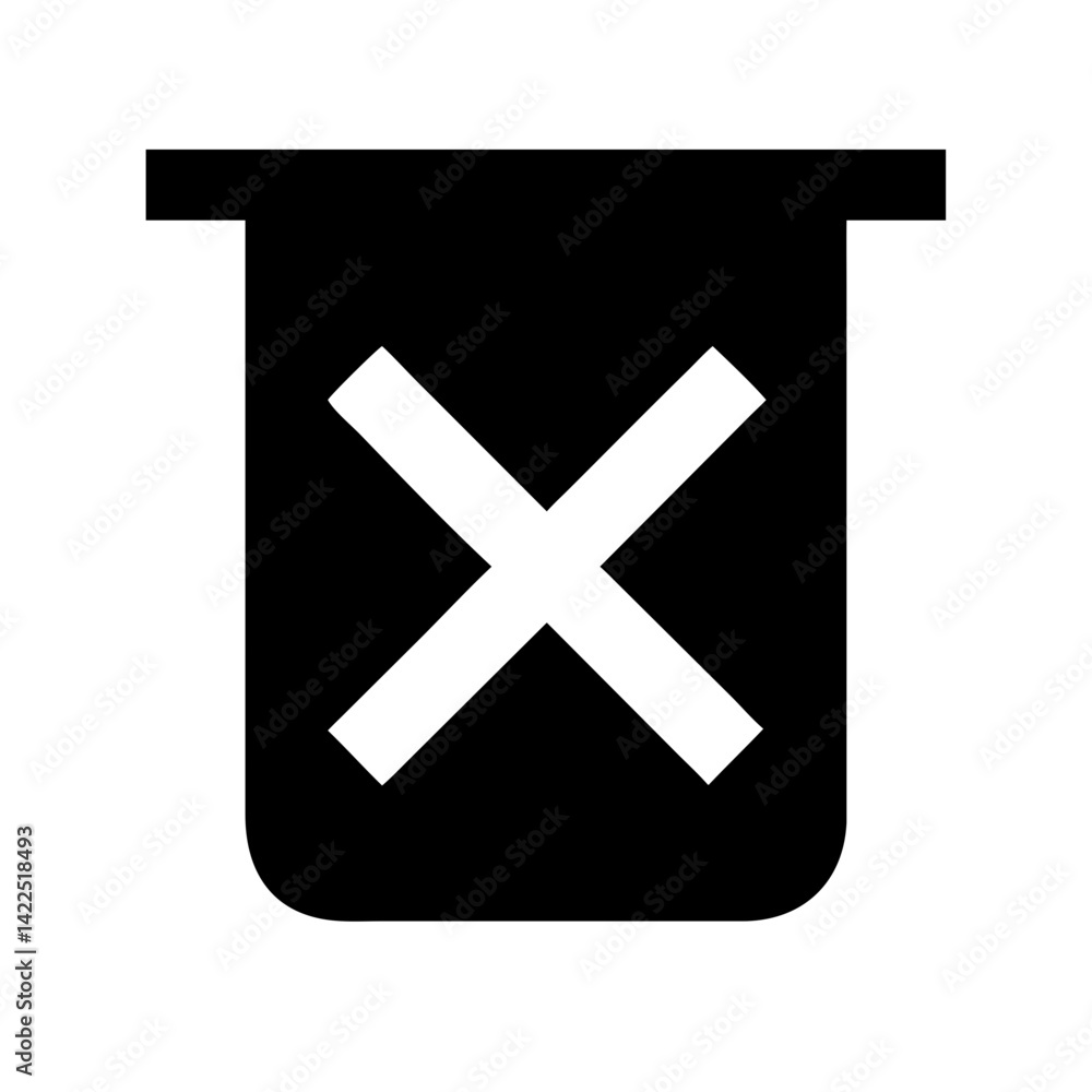 Obraz premium trash xmark glyph flat vector icon