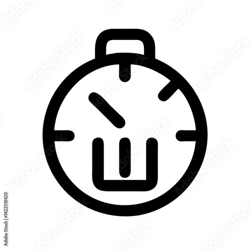 trash clock glyph flat vector icon